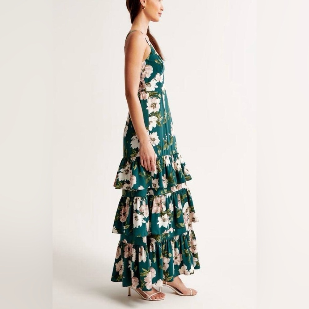 ABERCROMBIE & FITCH Drama Ruffle Tiered Maxi Dress size S NWT $150 - Picture 2 of 8